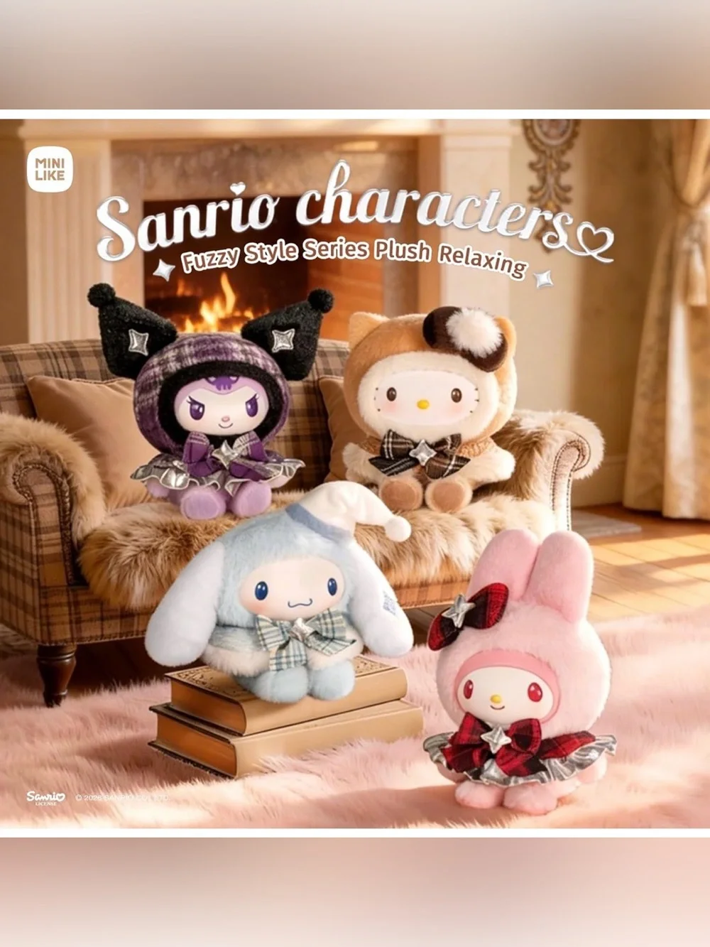 Hello Kitty Blind Box Fuzzy Series - Kuromi My Melody Cinnamoroll Characters Cut